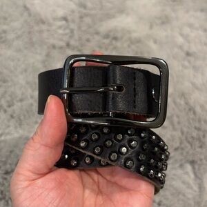 Danier Studded Leather Moto Belt - Edgy/Punk/Goth Style